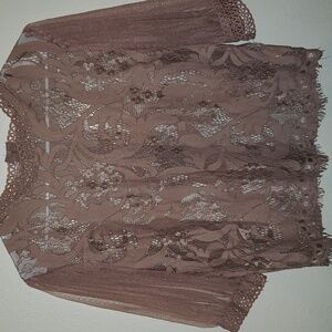 Peach lace crop top
